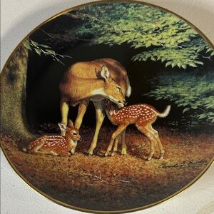 Decorative Plate with Deer Design
